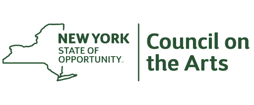 Logo: NY Council on the Arts, in green on a white background, outline of the state of New York